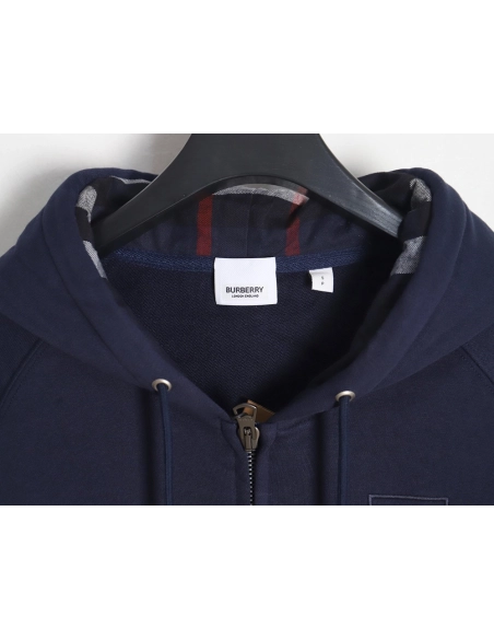 Burberry B Check Hooded ZipUp Hoodie TSK2,Cheap Replica Reps Burberry