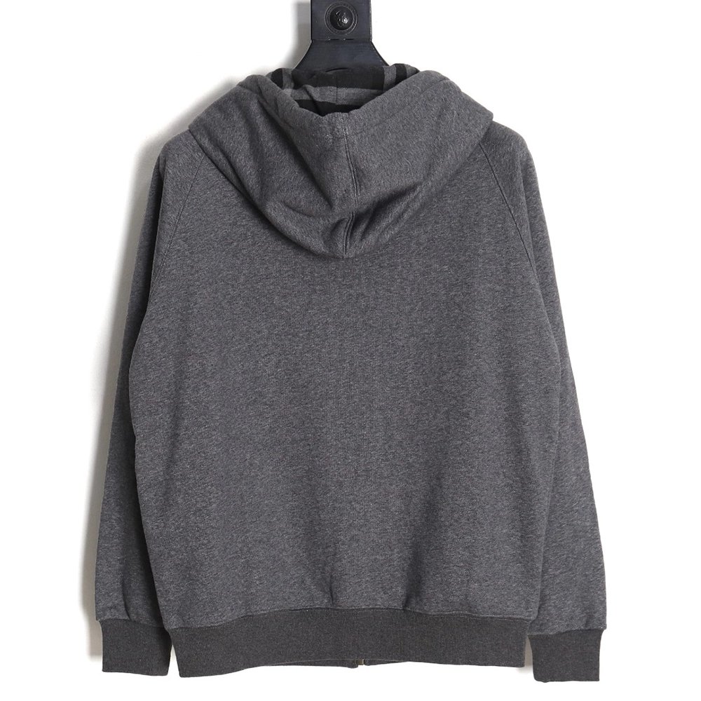 Burberry B Check Hooded ZipUp Hoodie TSK1,Cheap Replica Reps Burberry