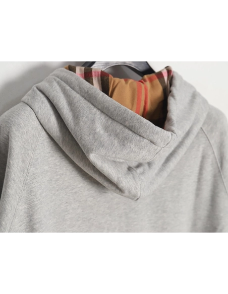 Burberry B Check Hooded ZipUp Hoodie,Cheap Replica Reps Burberry