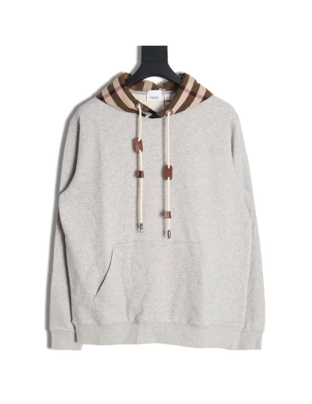 Burberry Checked Hooded Sweatshirt,Cheap Replica Reps Burberry