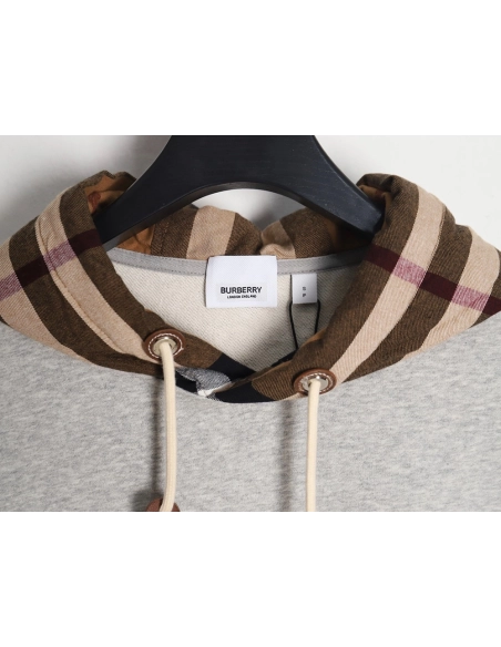 Burberry Checked Hooded Sweatshirt,Cheap Replica Reps Burberry