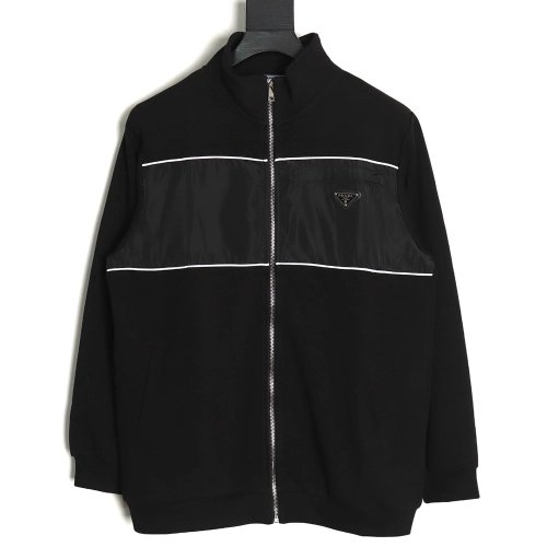 Prada triangle logo patchwork jacket,Cheap Replica Reps Prada
