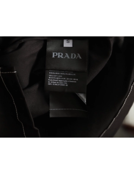 Prada triangle logo white line denim jacket,Cheap Replica Reps Prada