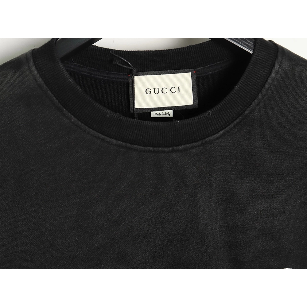 Gucci washed handpainted lettering crew neck sweatshirt,Cheap Replica Reps Gucci