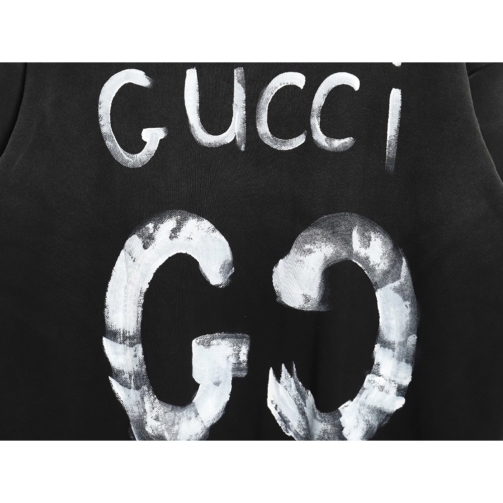 Gucci washed handpainted lettering crew neck sweatshirt,Cheap Replica Reps Gucci