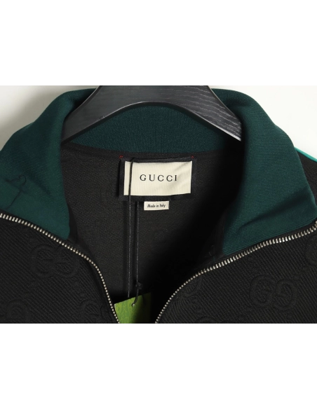 Gucci side webbing all over printed double G jacquard jacket SL,Cheap Replica Reps Gucci