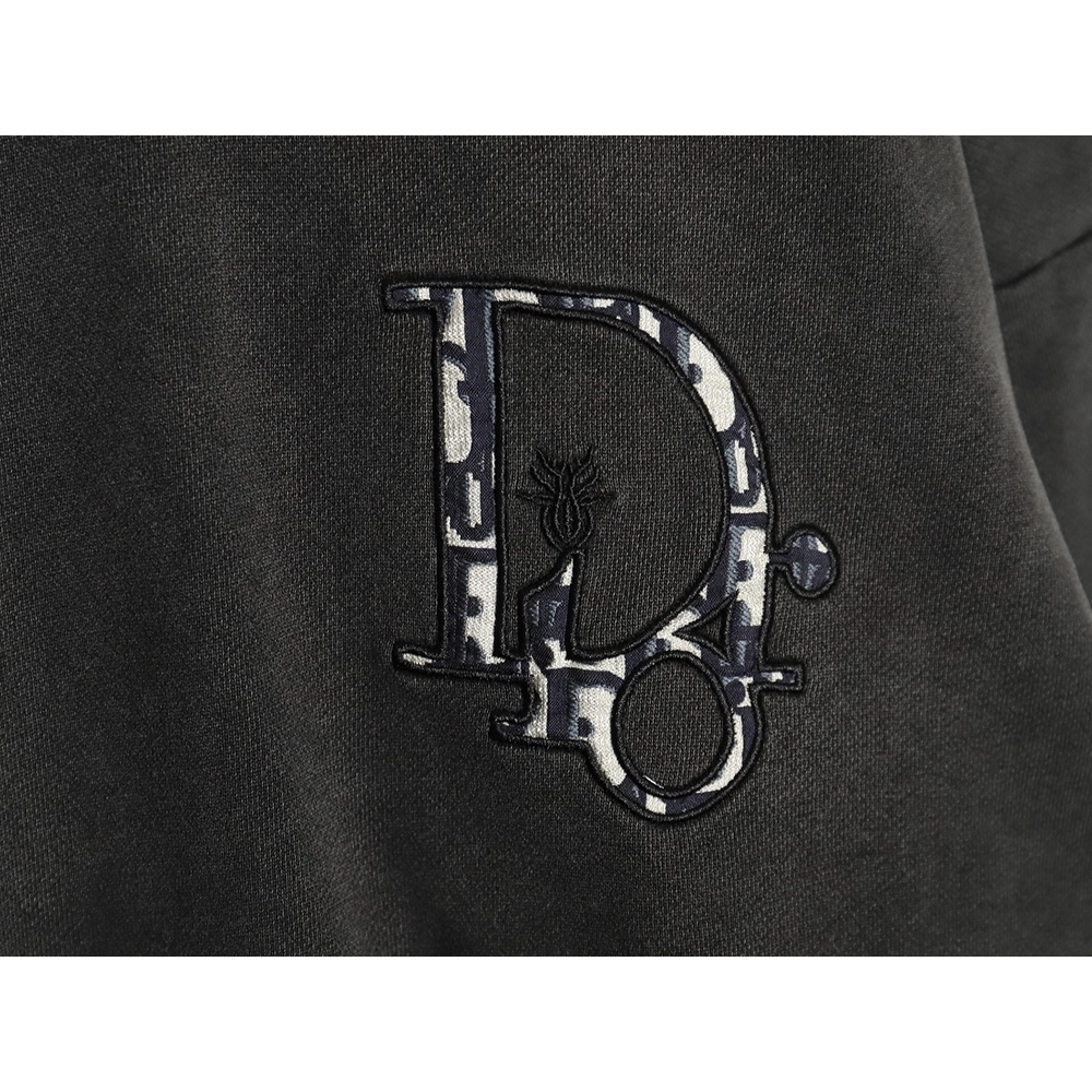 Dior washed embroidered lettering crew neck sweatshirt,Cheap Replica Reps Dior