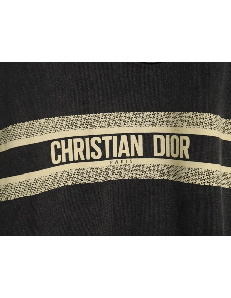 Dior washed embroidered lettering crew neck sweatshirt,Cheap Replica Reps Dior