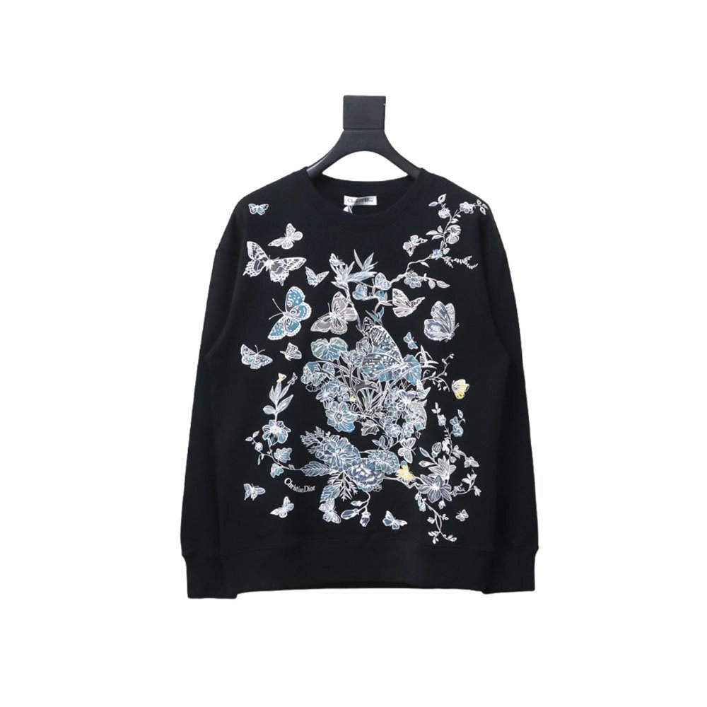 Dior floral butterfly crewneck sweatshirt TSK1,Cheap Replica Reps Dior