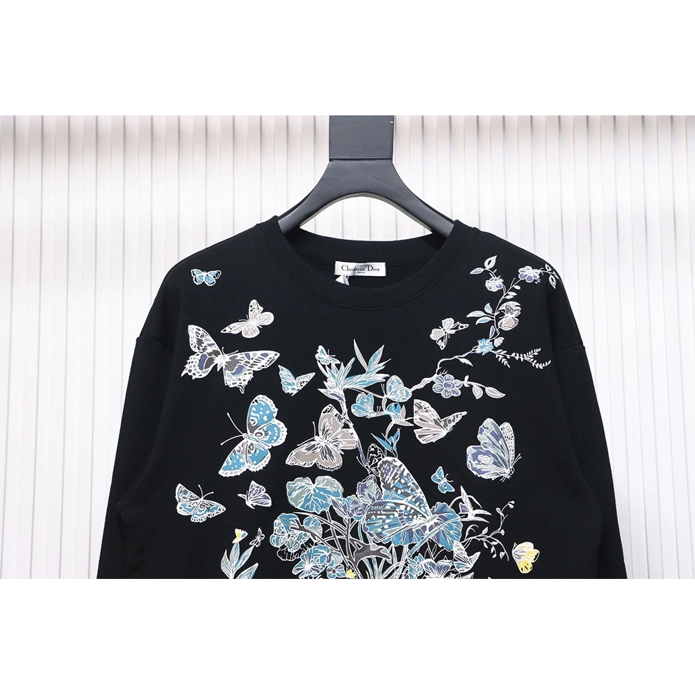 Dior floral butterfly crewneck sweatshirt TSK1,Cheap Replica Reps Dior
