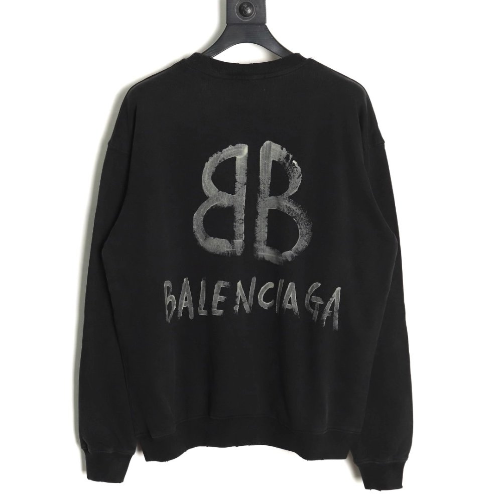 Balenciaga Handpainted Luminous Print Crewneck Sweatshirt,Cheap Replica Reps Balenciaga