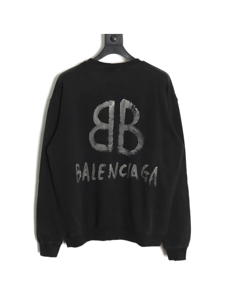 Balenciaga Handpainted Luminous Print Crewneck Sweatshirt,Cheap Replica Reps Balenciaga