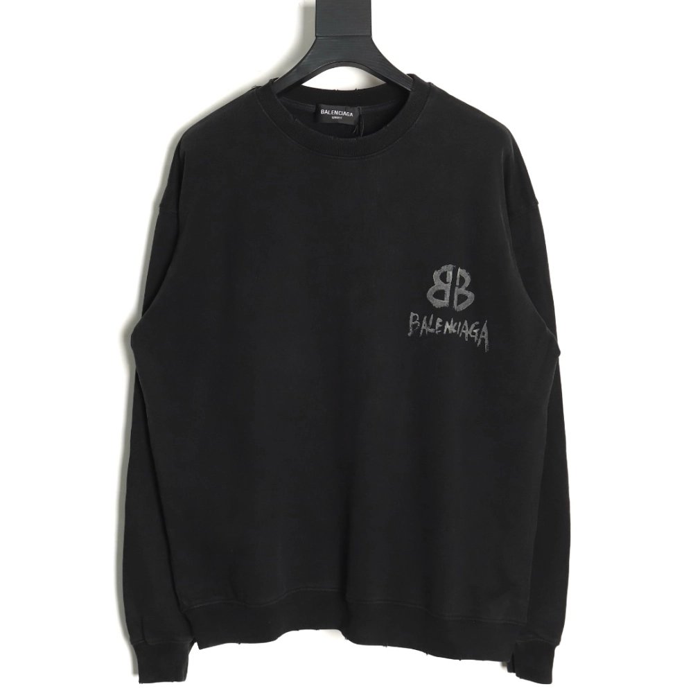 Balenciaga Handpainted Luminous Print Crewneck Sweatshirt,Cheap Replica Reps Balenciaga