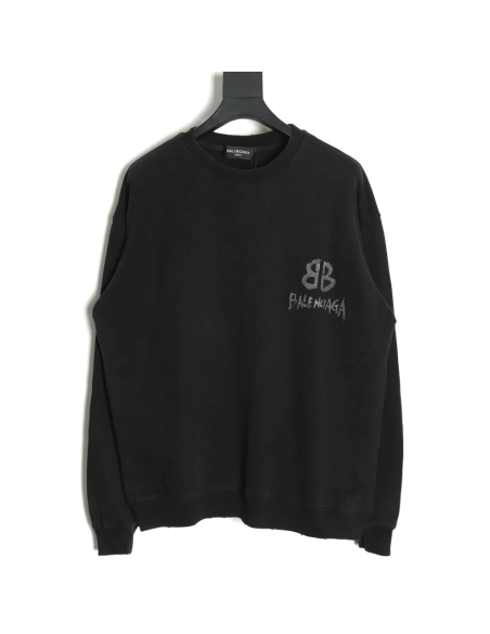 Balenciaga Handpainted Luminous Print Crewneck Sweatshirt,Cheap Replica Reps Balenciaga