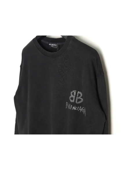 Balenciaga Handpainted Luminous Print Crewneck Sweatshirt,Cheap Replica Reps Balenciaga