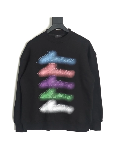 WE11 DONE neon barrage crewneck sweatshirt TSK1,Cheap Replica Reps We11done