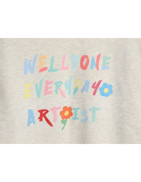 WE11 DONE Floral Colorful Letters Round Neck Sweatshirt,Cheap Replica Reps We11done