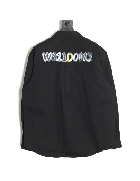 WE11DONE Colorful graffiti letter print longsleeved shirt TSK1,Cheap Replica Reps We11done