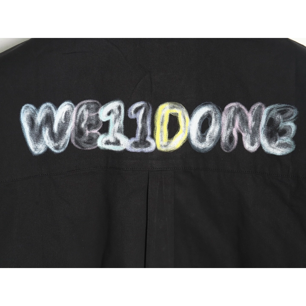 WE11DONE Colorful graffiti letter print longsleeved shirt TSK1,Cheap Replica Reps We11done