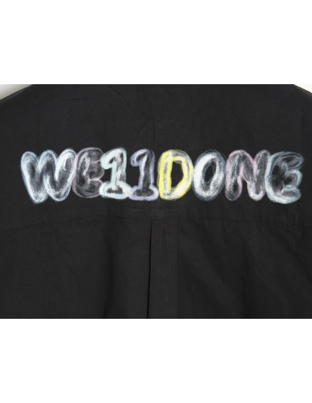 WE11DONE Colorful graffiti letter print longsleeved shirt TSK1,Cheap Replica Reps We11done