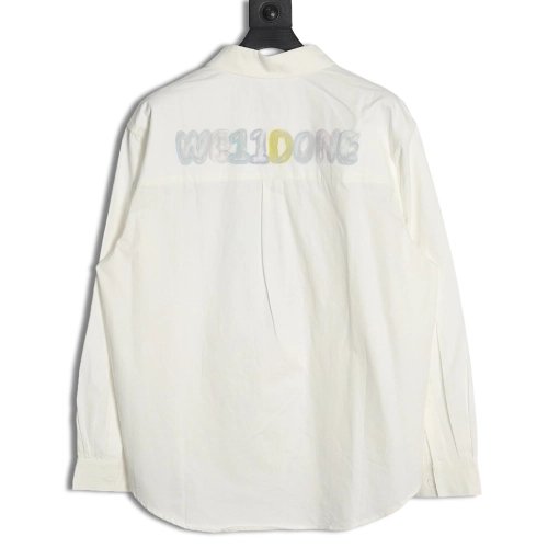 WE11DONE Colorful graffiti letter print longsleeved shirt,Cheap Replica Reps We11done