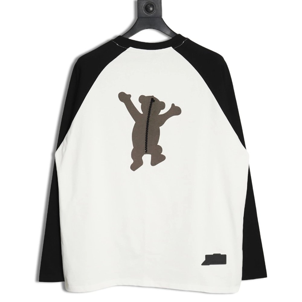 We11done Raising Hand Bear Colorblock Long Sleeve TSK1,Cheap Replica Reps We11done