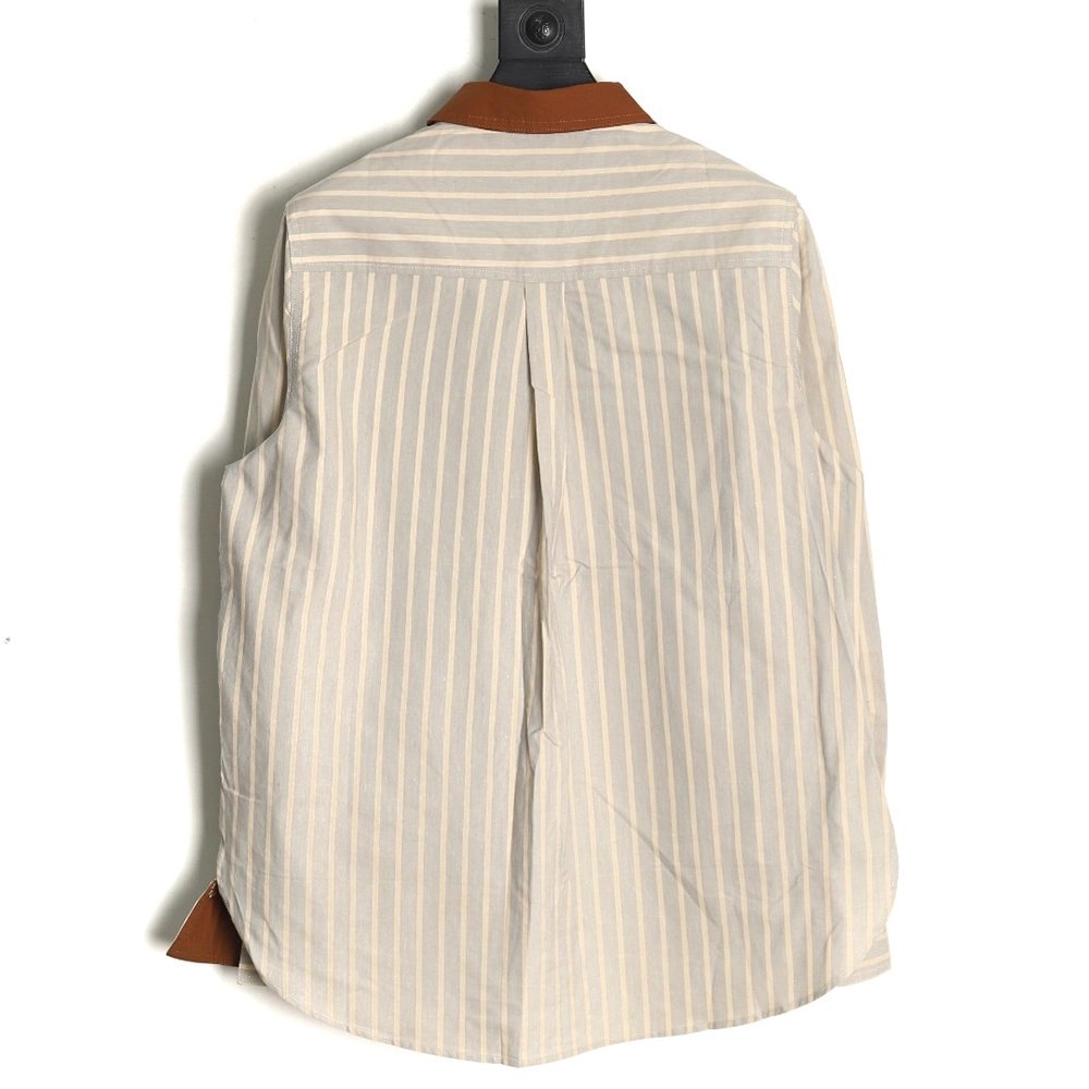 Miu Miu contrast color striped shirt TSK1,Cheap Replica Reps Miu Miu