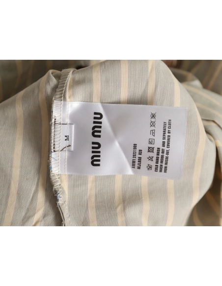 Miu Miu contrast color striped shirt TSK1,Cheap Replica Reps Miu Miu