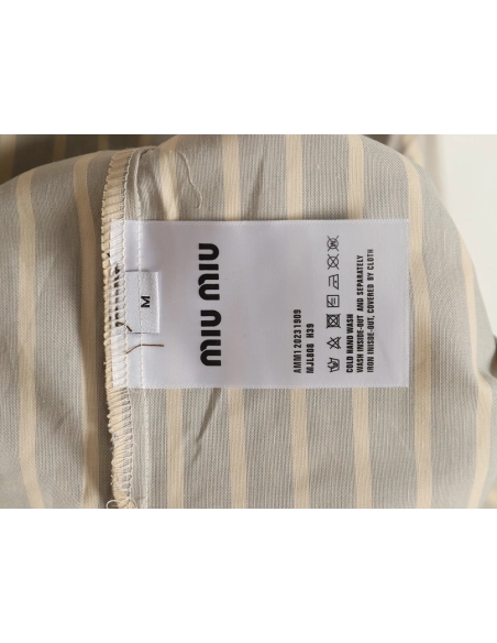 Miu Miu contrast color striped shirt,Cheap Replica Reps Miu Miu