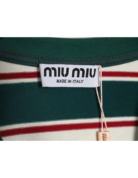 Miu Miu striped pocket longsleeved Tshirt TSK1,Cheap Replica Reps Miu Miu
