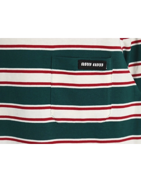 Miu Miu striped pocket longsleeved Tshirt TSK1,Cheap Replica Reps Miu Miu