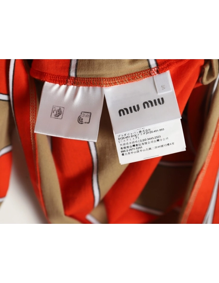 Miu Miu Striped Lapel Polo Long Sleeve TShirt,Cheap Replica Reps Miu Miu