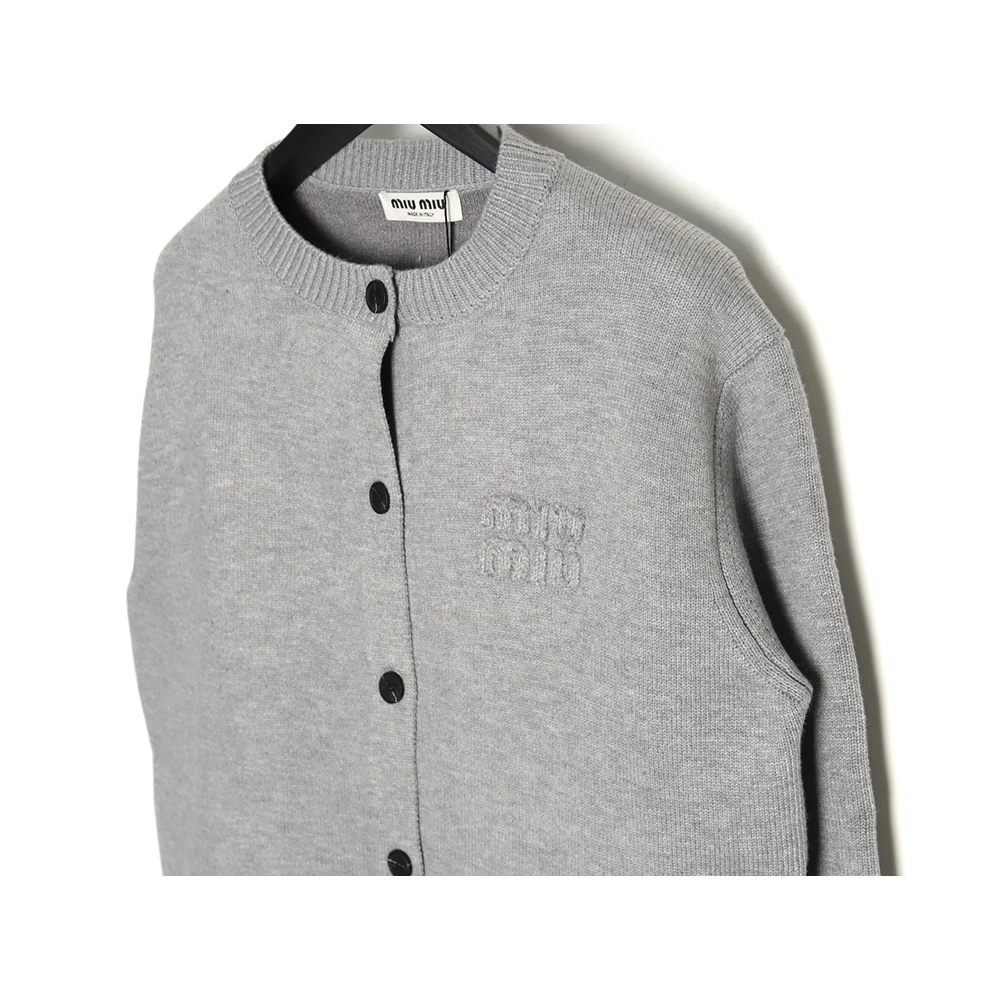 Miu miu embroidered logo sweater cardigan,Cheap Replica Reps Miu Miu
