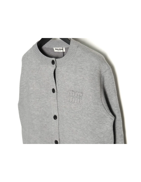 Miu miu embroidered logo sweater cardigan,Cheap Replica Reps Miu Miu