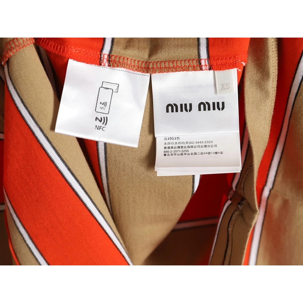 Miu Miu Striped Lapel Polo Long Sleeve TShirt,Cheap Replica Reps Miu Miu