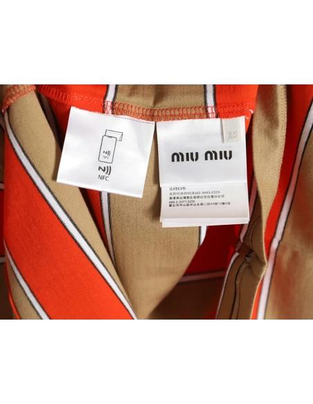 Miu Miu Striped Lapel Polo Long Sleeve TShirt,Cheap Replica Reps Miu Miu