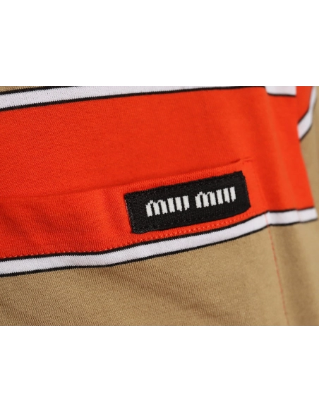 Miu Miu Striped Lapel Polo Long Sleeve TShirt,Cheap Replica Reps Miu Miu