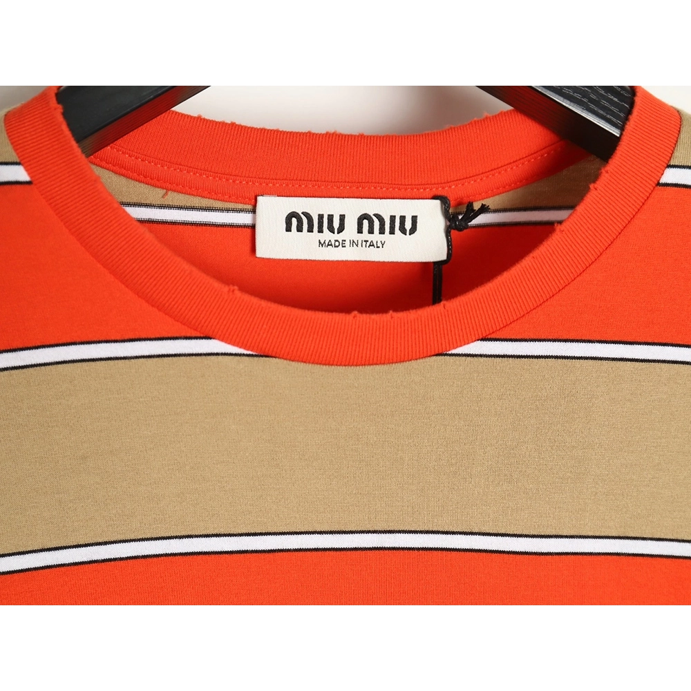 Miu Miu Striped Lapel Polo Long Sleeve TShirt,Cheap Replica Reps Miu Miu