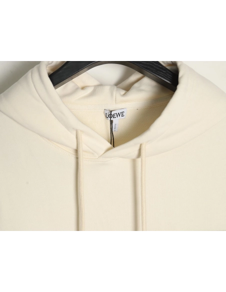 Loewe hooded sweatshirt with embossed logo on chest and leather pockets,Cheap Replica Reps Loewe