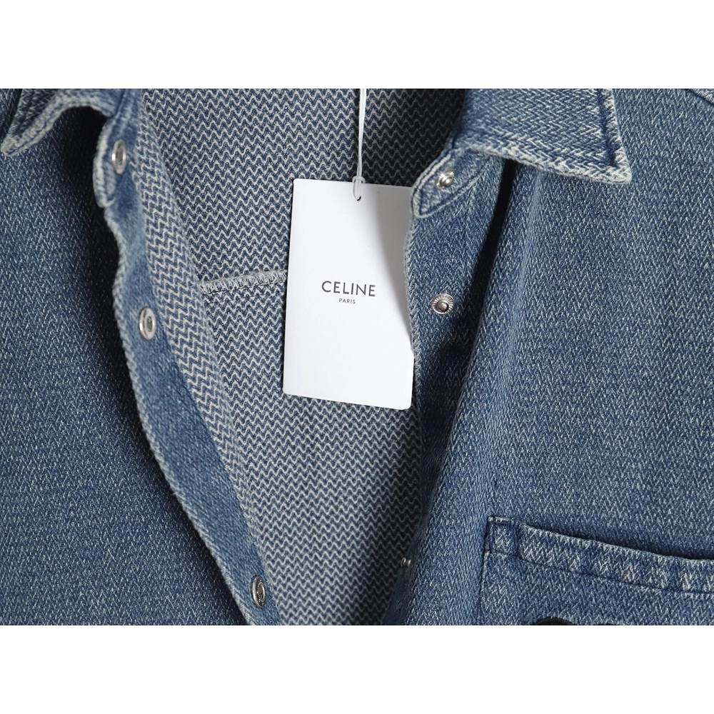Celine Arc de Triomphe logo denim shirt,Cheap Replica Reps Celine
