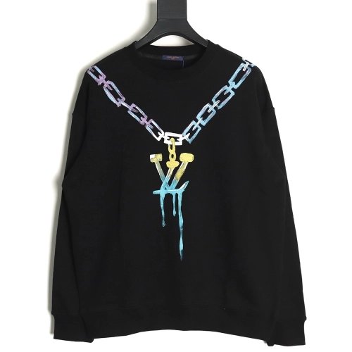 Louis Vuitton Gradient Necklace Pendant Print Sweatshirt TSK1,Cheap Replica Reps Louis Vuitton