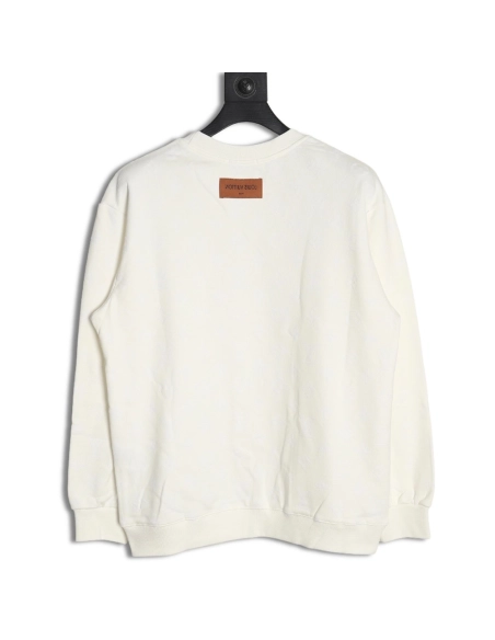 Louis Vuitton all over print monogram flocked round neck sweatshirt,Cheap Replica Reps Louis Vuitton