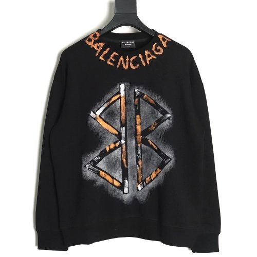 Balenciaga handpainted double B sweatshirt TSK1,Cheap Replica Reps Balenciaga