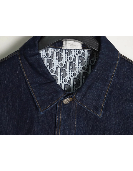 Dior monogram print denim jacket,Cheap Replica Reps Dior