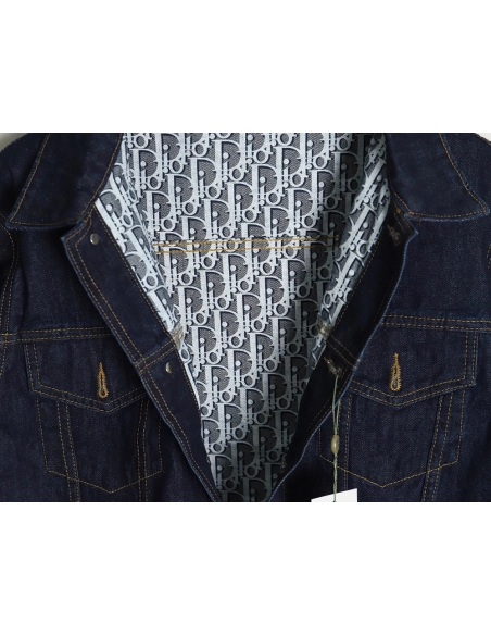 Dior monogram print denim jacket,Cheap Replica Reps Dior