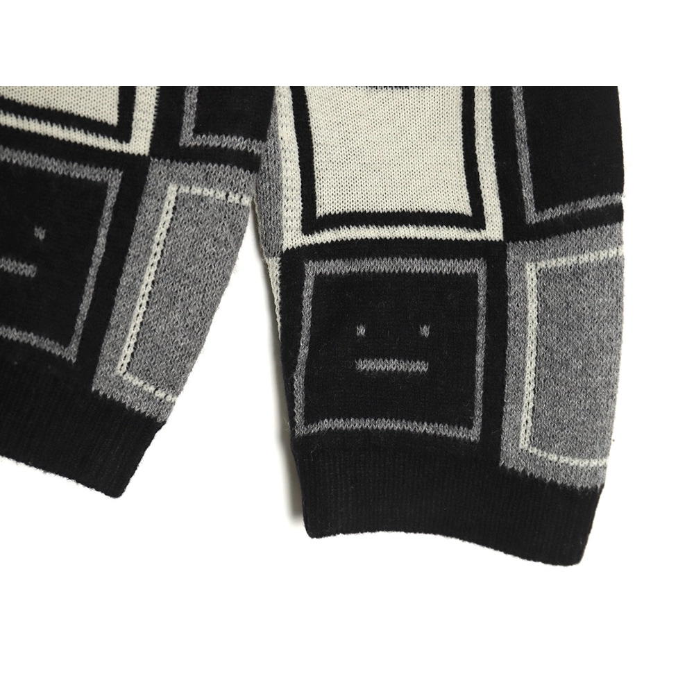Acne studios square smiley face crew neck sweater TSK1,Cheap Replica Reps Acne Studios