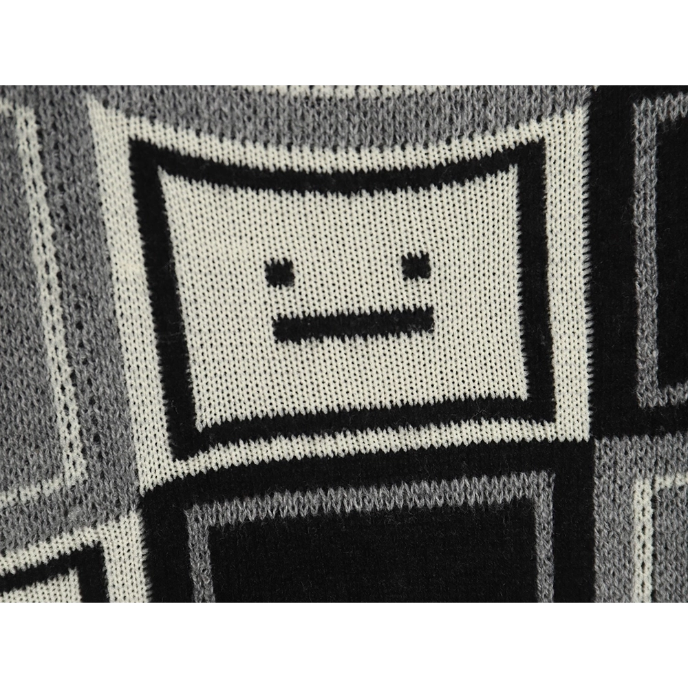 Acne studios square smiley face crew neck sweater TSK1,Cheap Replica Reps Acne Studios