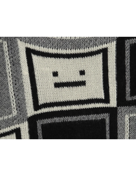 Acne studios square smiley face crew neck sweater TSK1,Cheap Replica Reps Acne Studios