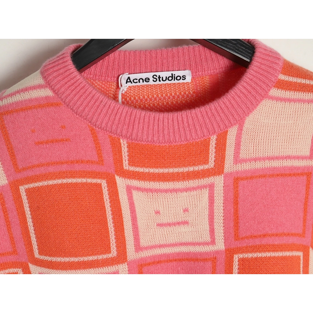 Acne studios square smiley face crew neck sweater,Cheap Replica Reps Acne Studios