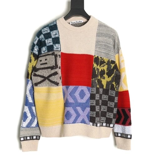 Acne studios panelled crew neck sweater,Cheap Replica Reps Acne Studios